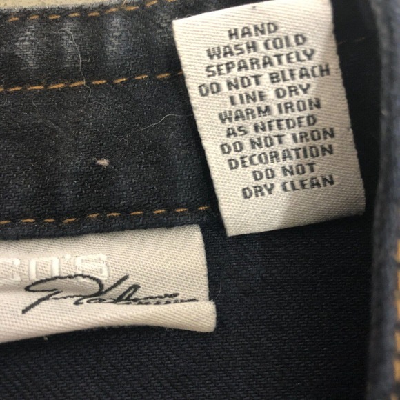 Chicos Platinum Blue Denim Jacket Gold Silver Studded Stretch L - Picture 4 of 10